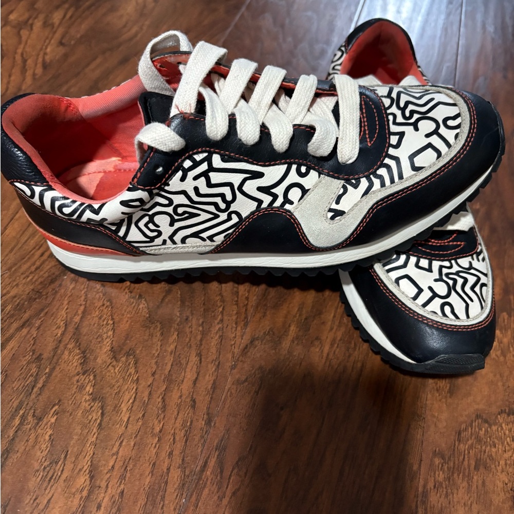 Coach X Keith Haring C121 Runner Sneaker Black/White Size 9D